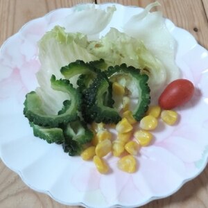 ゴーヤとツナコーンのグリーンサラダ